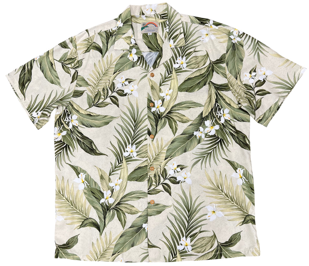 Paradise Found Hawaiian Shirts White Ginger – Captains Closet Hawaii