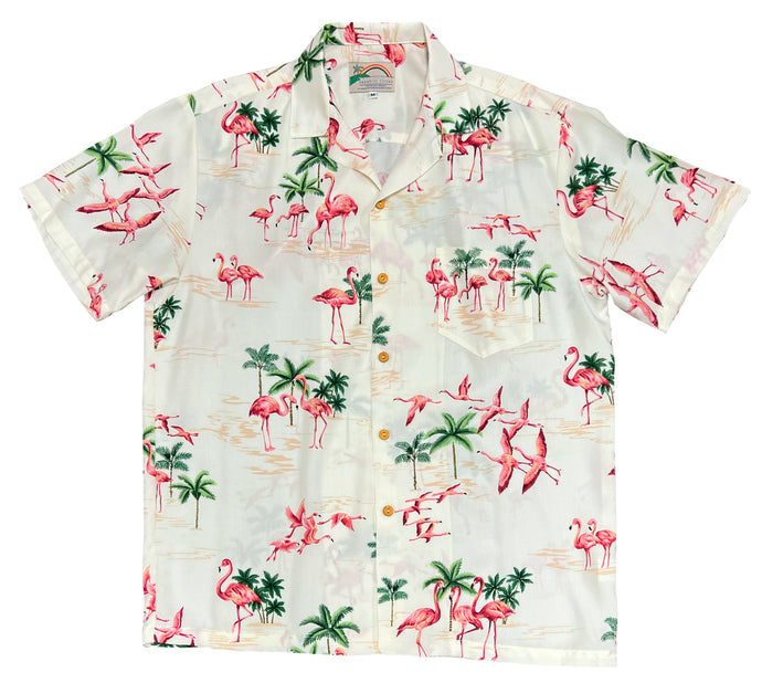 Paradise Found Hawaiian Shirts Flamingo