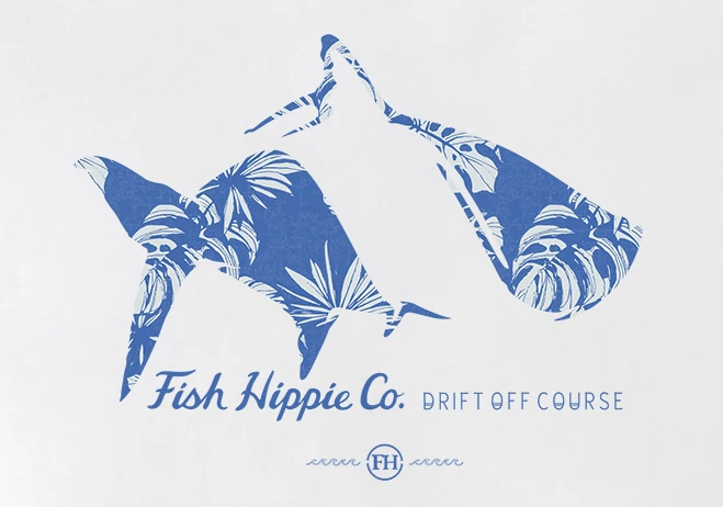 Fish Hippie Skewed Long Sleeve Tee White