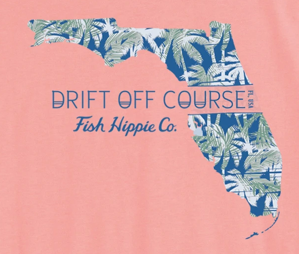 Fish Hippie Florida Tee Coral