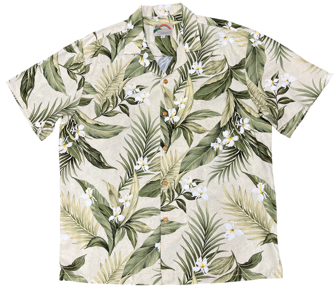 Paradise Found Hawaiian Shirts White Ginger
