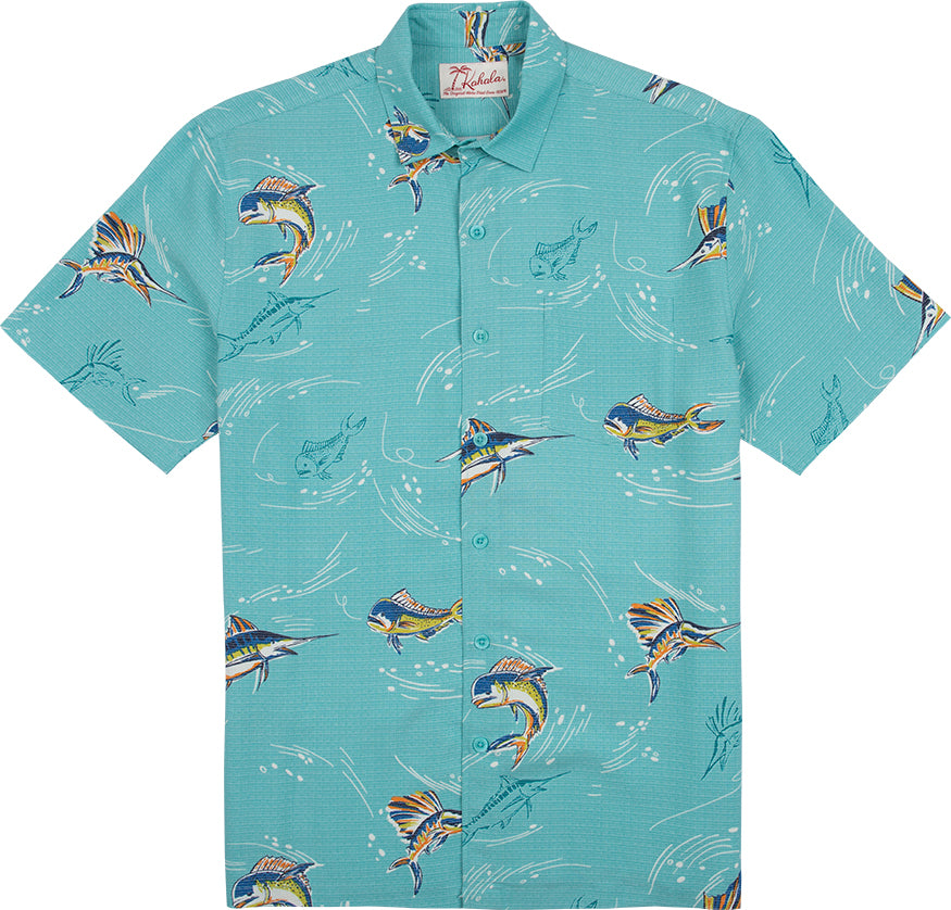 Kahala Shirts Fish Game Seafoam – Captains Closet Hawaii